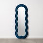 BigBuy Home Miroir mural Bleu Franela Bois Verre Vertical 60 x 4 x 160 cm