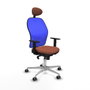 Piqueras y Crespo Chaise de Bureau avec Appui-tête 1D086G1 Bleu Marron