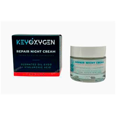 KEYBIOLOGICAL Keyoxygen Repair Night Cream 50 ml - Crème de nuit réparatrice à l'huile d'olive ozonisée et acide hyaluronique - Vegan, pour tous types de peau KEYBIOLOGICAL Keyoxygen Repair Night Cream 50 ml - Crème de nuit réparatrice à l'huile d'olive ozonisée et acide hyaluronique - Vegan, pour tous types de peau