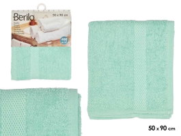 BERILO Serviette Unie Turquoise 50x90 cm