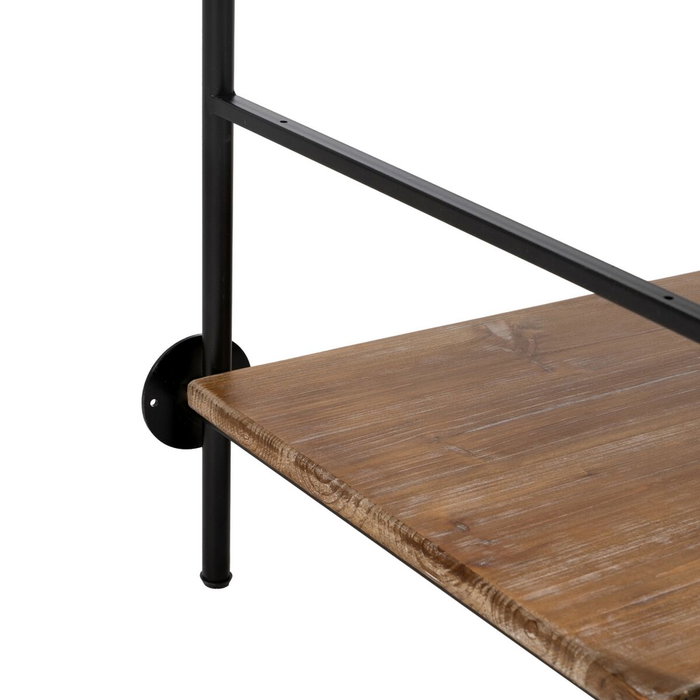 Étagère Noir Beige Fer Bois d'épicéa 94 x 44 x 220 cm Étagère Noir Beige Fer Bois d'épicéa 94 x 44 x 220 cm