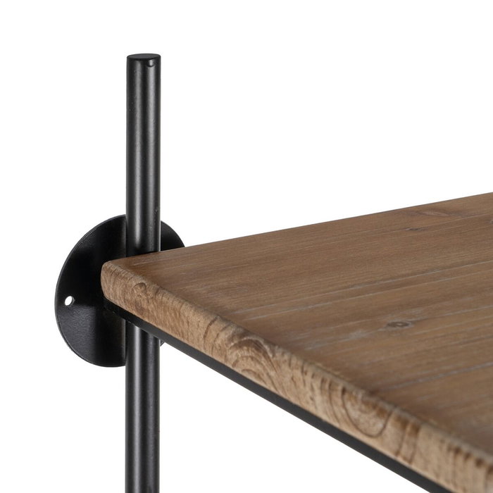 Étagère Noir Beige Fer Bois d'épicéa 94 x 44 x 220 cm Étagère Noir Beige Fer Bois d'épicéa 94 x 44 x 220 cm