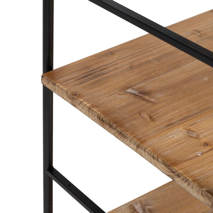 Étagère Noir Beige Fer Bois d'épicéa 94 x 44 x 220 cm Étagère Noir Beige Fer Bois d'épicéa 94 x 44 x 220 cm