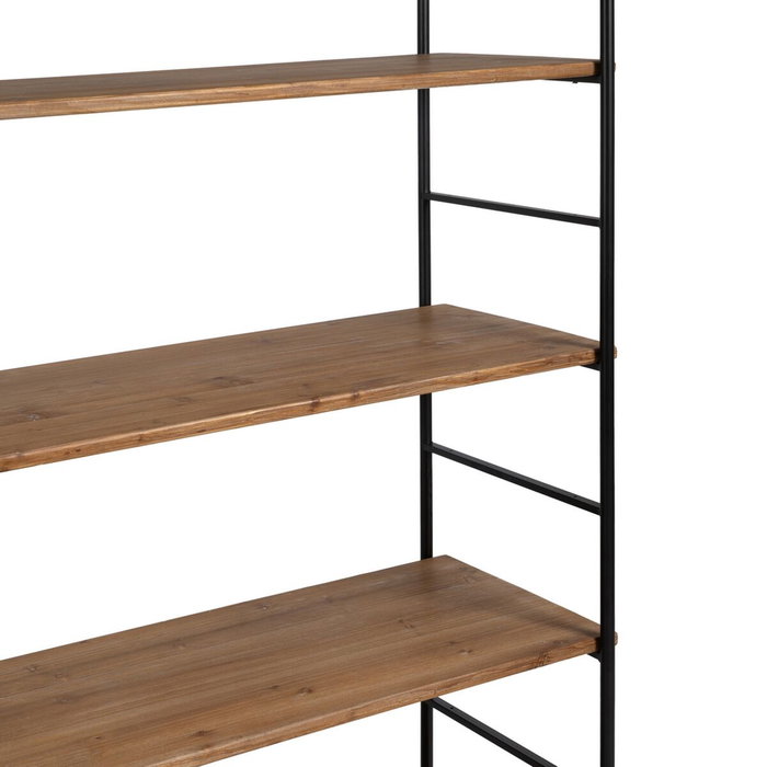 Étagère Noir Beige Fer Bois d'épicéa 94 x 44 x 220 cm Étagère Noir Beige Fer Bois d'épicéa 94 x 44 x 220 cm