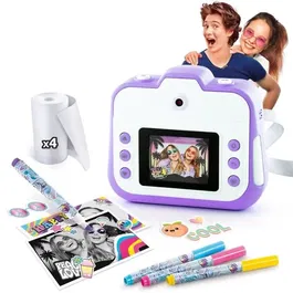 Canal Toys Appareil Photo Instantané Creator CLK 056 - Violet - Impression +250 Photos, Vidéos, Personnalisation Feutres et Stickers - 4 Couleurs