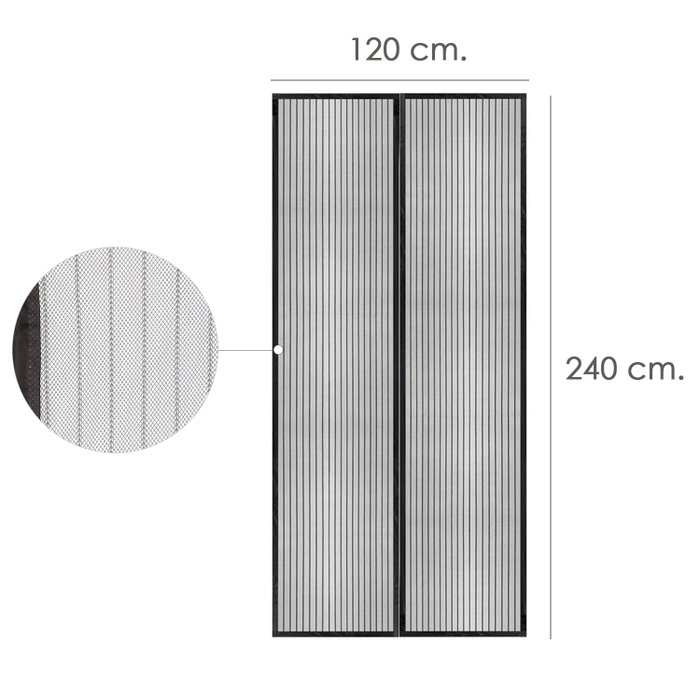 MAURER Cortina Mosquitera Cierre Magnetico 120 x 240 cm Negra MAURER Cortina Mosquitera Cierre Magnetico 120 x 240 cm Negra