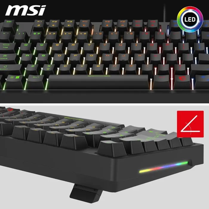 MSI FORGE GK320 Clavier Gamer Filaire Mécanique Red RGB Noir - Format Standard