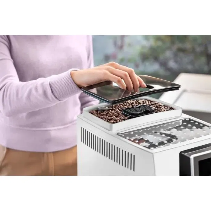 Delonghi Magnifica S ECAM22.110.W - Machine à espresso automatique avec broyeur à grains - Blanc - 1,8 L - 15 bar - 1450 W - Systeme Cappuccino