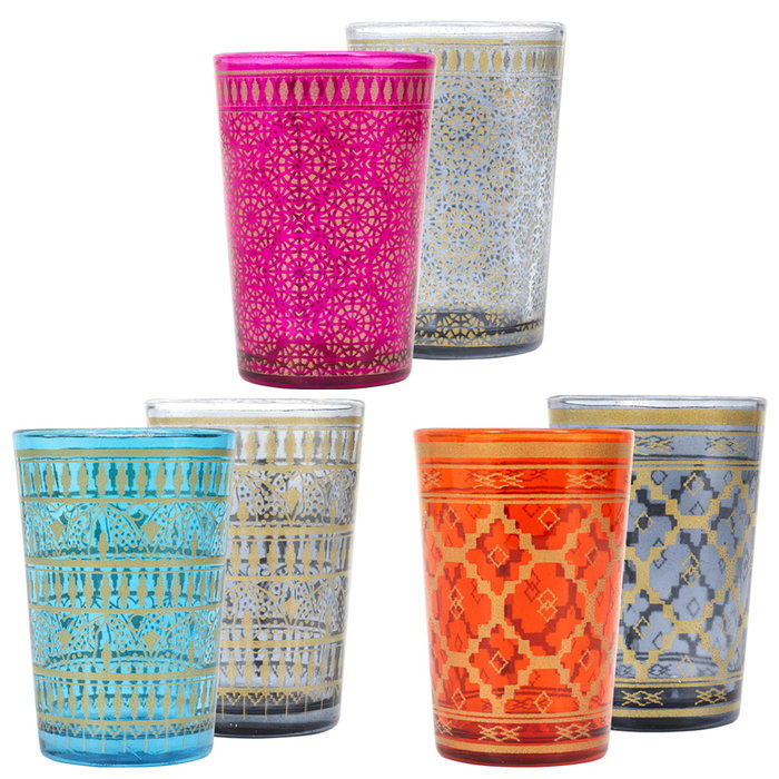Home Deco Factory Lot de 6 Verres à Thé Mirage 120 ml Assortis