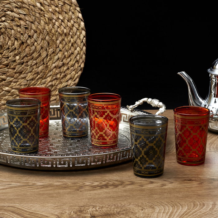 Home Deco Factory Lot de 6 Verres à Thé Mirage 120 ml Assortis