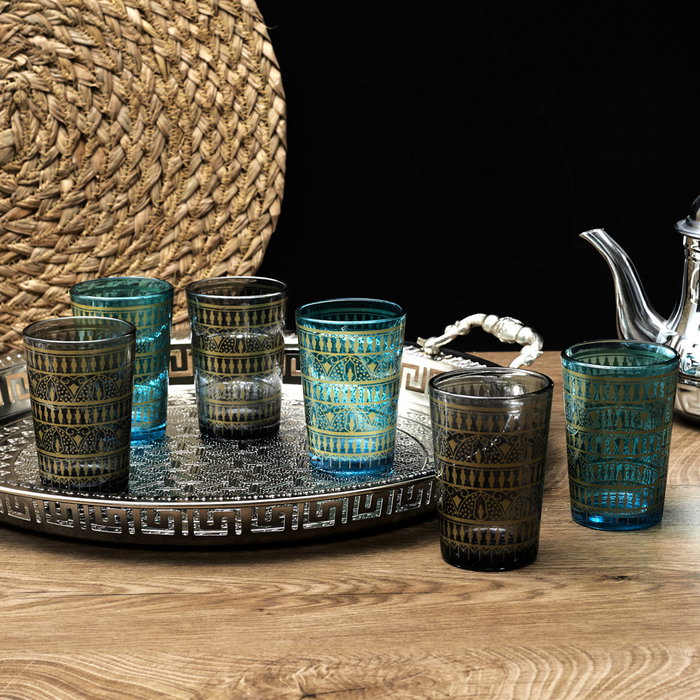 Home Deco Factory Lot de 6 Verres à Thé Mirage 120 ml Assortis