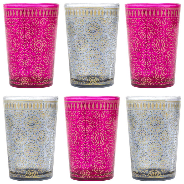 Home Deco Factory Lot de 6 Verres à Thé Mirage 120 ml Assortis