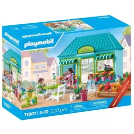 Playmobil 71807 - Boutique de fleuriste et salon de thé My Life La Ville, 220 pièces avec personnages, pour enfants dès 4 ans