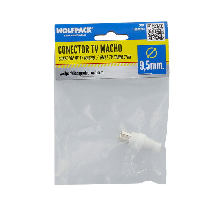 WOLFPACK LINEA PROFESIONAL Connecteur TV Mâle Droit 9,5 mm Blanc WOLFPACK LINEA PROFESIONAL Connecteur TV Mâle Droit 9,5 mm Blanc