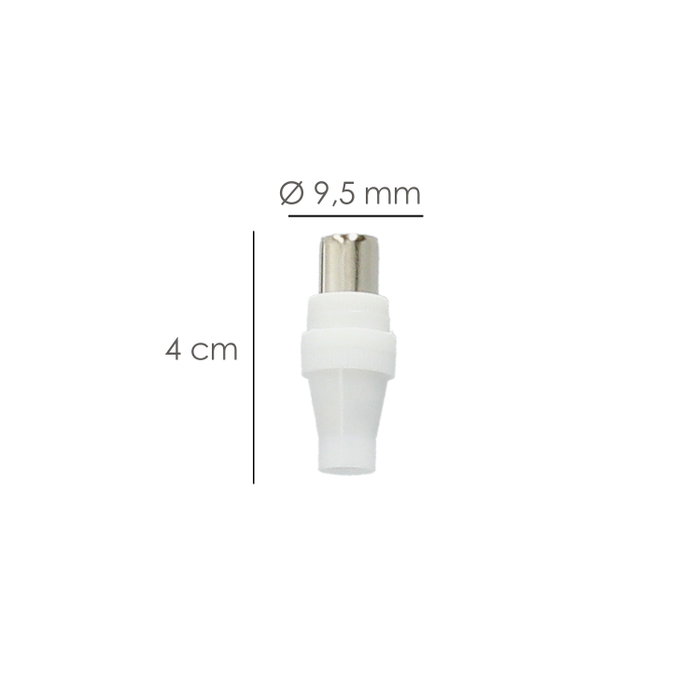 WOLFPACK LINEA PROFESIONAL Connecteur TV Mâle Droit 9,5 mm Blanc WOLFPACK LINEA PROFESIONAL Connecteur TV Mâle Droit 9,5 mm Blanc
