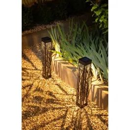 Galix Balise Solaire Extérieure GALIX G4465, 20 Lumens Blanc Chaud, LED SMD, H 70 cm, A Planter ou A Visser, Aluminium, Fer et Plastique, Autonomie 8h