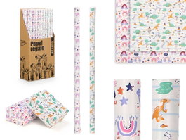 Arte Regal Rouleau Papier Cadeau 70x200 cm Nuages et Dinosaures Motifs (Set de 50)
