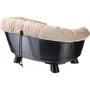 Ferplast Corbeille coussinée pour chat et petit chien noir Taille M 64 x 48 x 29,5 cm