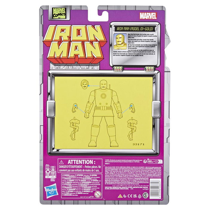 Hasbro Marvel Legends Series Iron Man Figurine de Collection 15 cm avec Accessoires - Armure Dorée