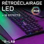 The G-Lab KEYZ CARBON E - Clavier gamer mécanique rétroéclairé RGB - Switch Bleu - Format low profile - Repose-poignet intégré - Version FR - Noir