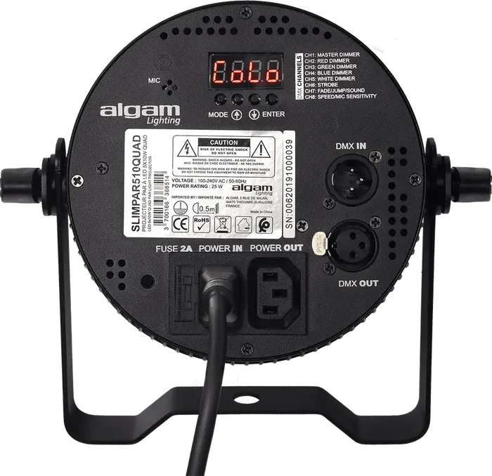 ALGAMLIGHT Projecteur LED 5x10W 4 en 1 RGBW Slim avec DMX512, IP20, 50W - 225x70x220 mm