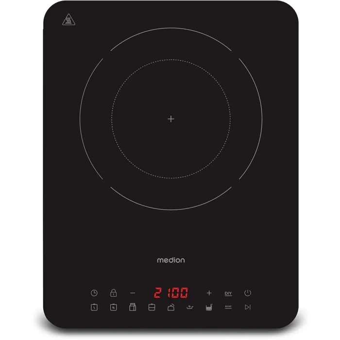Medion Plaque à induction simple 1 feu Ø 24 cm 2000 W MD 100090 Medion Plaque à induction simple 1 feu Ø 24 cm 2000 W MD 100090