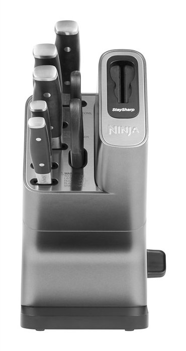 Ninja K32006EU - Jeu de 6 couteaux de cuisine avec bloc et aiguiseur intégré StaySharp - 5 couteaux et 1 paire de ciseaux - Acier inoxidable allemand Ninja K32006EU - Jeu de 6 couteaux de cuisine avec bloc et aiguiseur intégré StaySharp - 5 couteaux et 1 paire de ciseaux - Acier inoxidable allemand