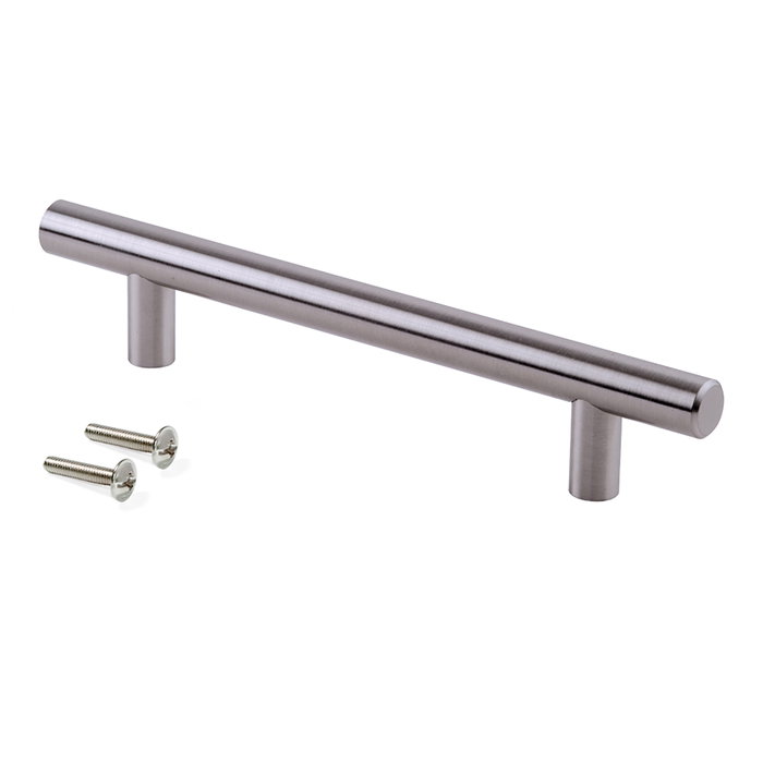 Emuca Poignée pour meubles Orlando, L528mm, entraxe 448mm, Acier, Nickel satiné Emuca Poignée pour meubles Orlando, L528mm, entraxe 448mm, Acier, Nickel satiné