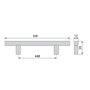 Emuca Poignée pour meubles Orlando, L528mm, entraxe 448mm, Acier, Nickel satiné
