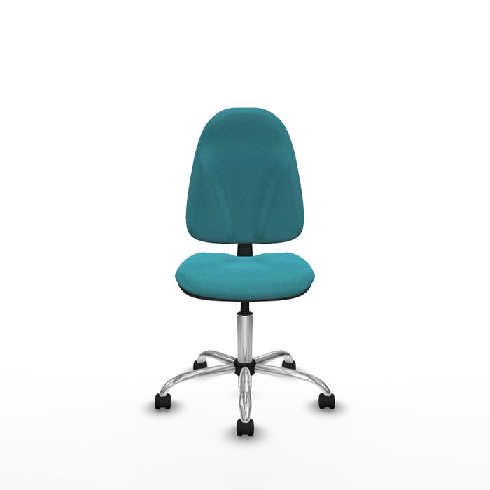 PIQUERAS Y CRESPO Chaise de bureau Algarra, tissu turquoise, base chromée PIQUERAS Y CRESPO Chaise de bureau Algarra, tissu turquoise, base chromée