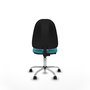 PIQUERAS Y CRESPO Chaise de bureau Algarra, tissu turquoise, base chromée