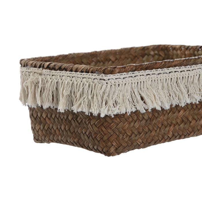 Home ESPRIT Set de paniers Boho Usé en Fibre naturelle, 3 pièces