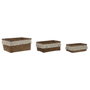 Home ESPRIT Set de paniers Boho Usé en Fibre naturelle, 3 pièces
