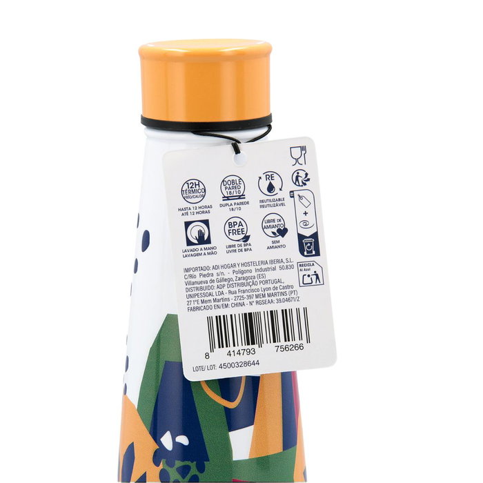 Quid Bouteille Thermique Dream 380 mL (12 Unités) - Double Paroi Inox 18/10, Chaud/Froid 12h, Rose, Brillant