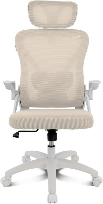 Drift DRAIR35WB Silla Gaming ergonomique blanche et beige avec repose-bras, dossier inclinable et roulettes Drift DRAIR35WB Silla Gaming ergonomique blanche et beige avec repose-bras, dossier inclinable et roulettes