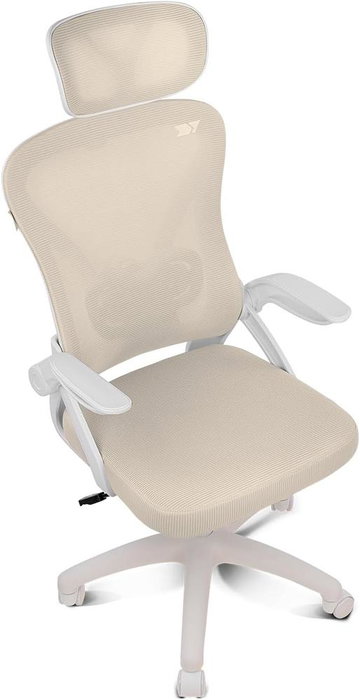 Drift DRAIR35WB Silla Gaming ergonomique blanche et beige avec repose-bras, dossier inclinable et roulettes Drift DRAIR35WB Silla Gaming ergonomique blanche et beige avec repose-bras, dossier inclinable et roulettes