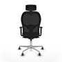 Piqueras y Crespo Chaise de Bureau 1D086G2 Noir Vert pétrole