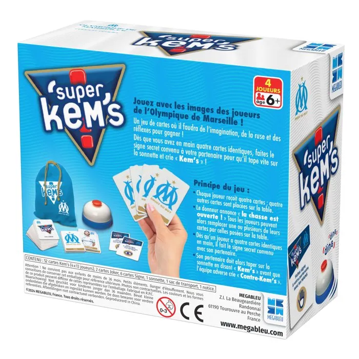 Megableu Super Kems Olympique de Marseille - Jeu de société sur l'OM - Version française - Dès 6 ans - Pour famille et amis