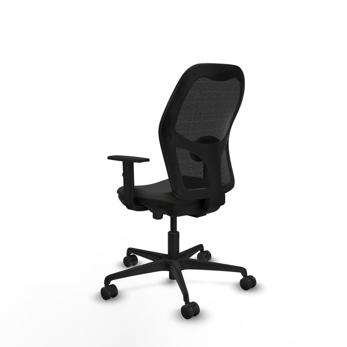 Chaise Jorquera Synchrone/Traslack tissu Noir Base en nylon noir Accoudoir 1D Sans appui-tête Roulettes 65mm nylon