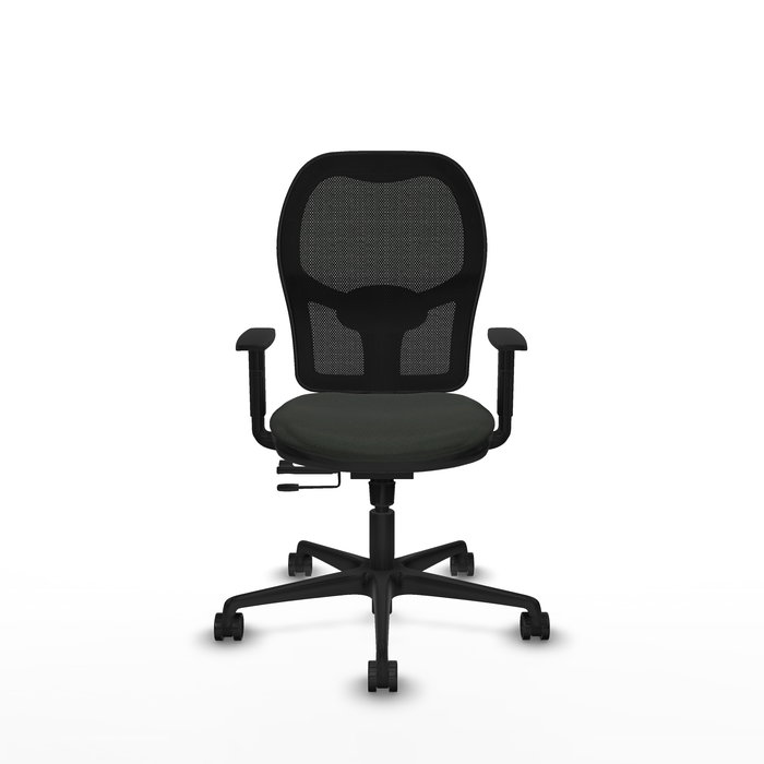 Chaise Jorquera Synchrone/Traslack tissu Noir Base en nylon noir Accoudoir 1D Sans appui-tête Roulettes 65mm nylon
