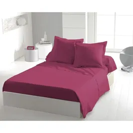 Lovely Home Drap plat 100% coton 180 x 290 cm (1 personne) - Fuchsia