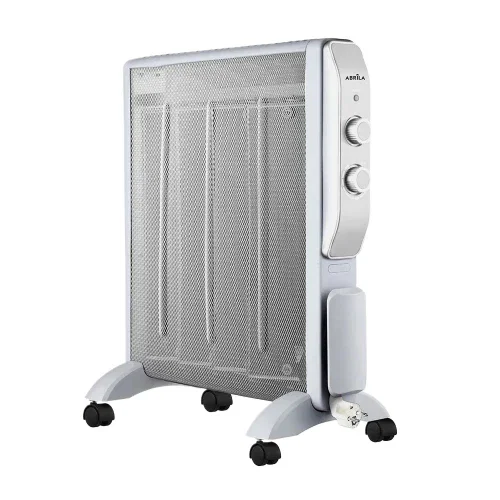 Radiateur en Mica 2000W 4 Éléments Blanc/Argenté avec Thermostat Réglable et Antivuelco, 2 Niveaux de Puissance, Lumière Indicatrice Radiateur en Mica 2000W 4 Éléments Blanc/Argenté avec Thermostat Réglable et Antivuelco, 2 Niveaux de Puissance, Lumière Indicatrice