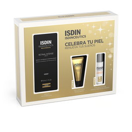 Isdin Isdinceutics Retinal Intense Sérum Coffret 3 Pièces avec Sérum Anti-Rides 50 ml, Gel Nettoyant Exfoliant 10 ml et Crème Solaire Anti-Photovieillissement 15 gr