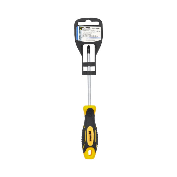 WOLFPACK LINEA PROFESIONAL Tournevis Bimatériau Phillips n° 1 - 100 mm WOLFPACK LINEA PROFESIONAL Tournevis Bimatériau Phillips n° 1 - 100 mm