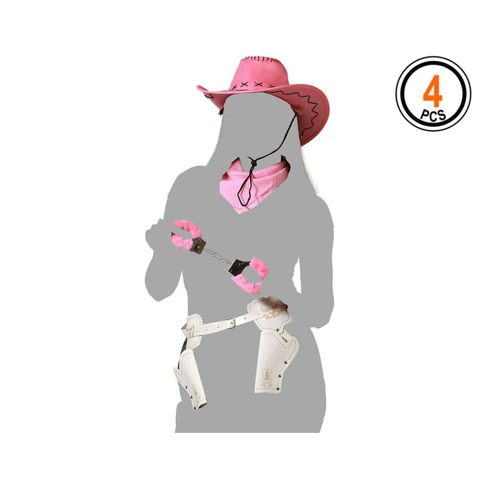 BigBuy Carnival Set Cowgirl avec Sombrero, Écharpe, Étoile et Ceinture BigBuy Carnival Set Cowgirl avec Sombrero, Écharpe, Étoile et Ceinture