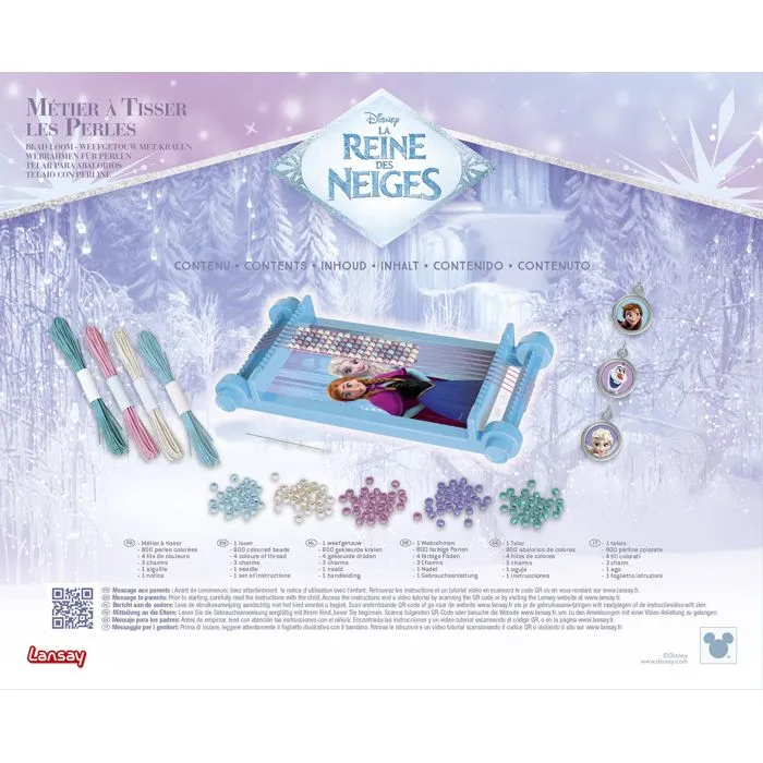 Lansay Métier à Tisser Loisir Créatif La Reine des Neiges - Réalisation de Bracelets avec Perles Colorées - Jouet Créatif Enfant Dès 5 Ans
