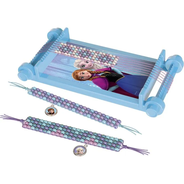 Lansay Métier à Tisser Loisir Créatif La Reine des Neiges - Réalisation de Bracelets avec Perles Colorées - Jouet Créatif Enfant Dès 5 Ans