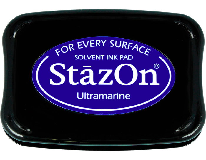 Tsukineko STAZON Tampon encreur bleu ultramarin pour verre et plastique Tsukineko STAZON Tampon encreur bleu ultramarin pour verre et plastique