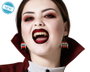 Boucles d'oreilles vampiresse rouge intense avec détail gothique pour Halloween et soirée à thème - Accessoire de déguisement