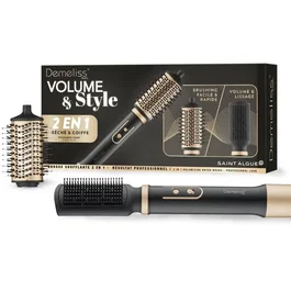 Saint Algue Demeliss Volume & Style - Brosse soufflante 2-en-1 - Noir et Or